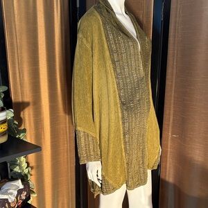 Textured Olive Green Long Sleeve Tunic